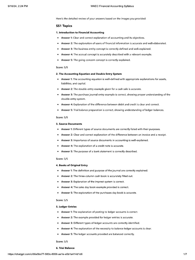 Waec financial accounting syllabus ss2 last 2 pdf