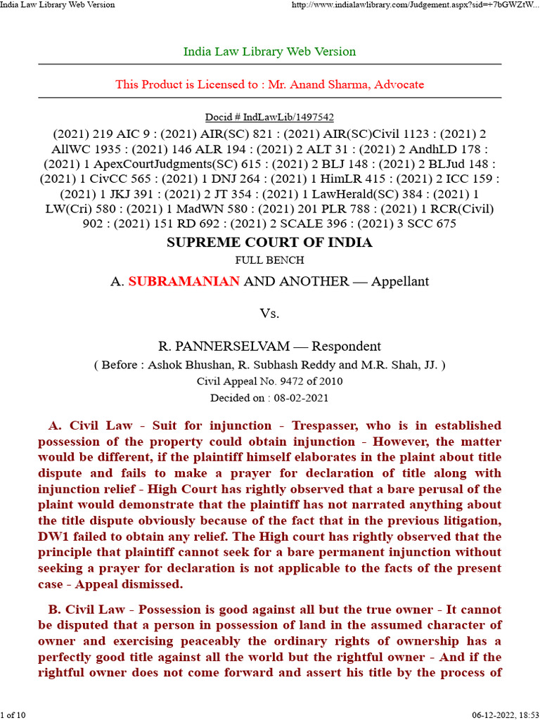 Posession Supreme Court | PDF