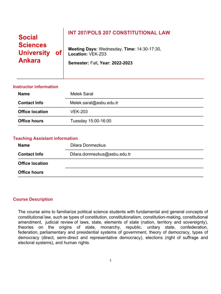 Constitutional law syllabus 2024 25 pdf
