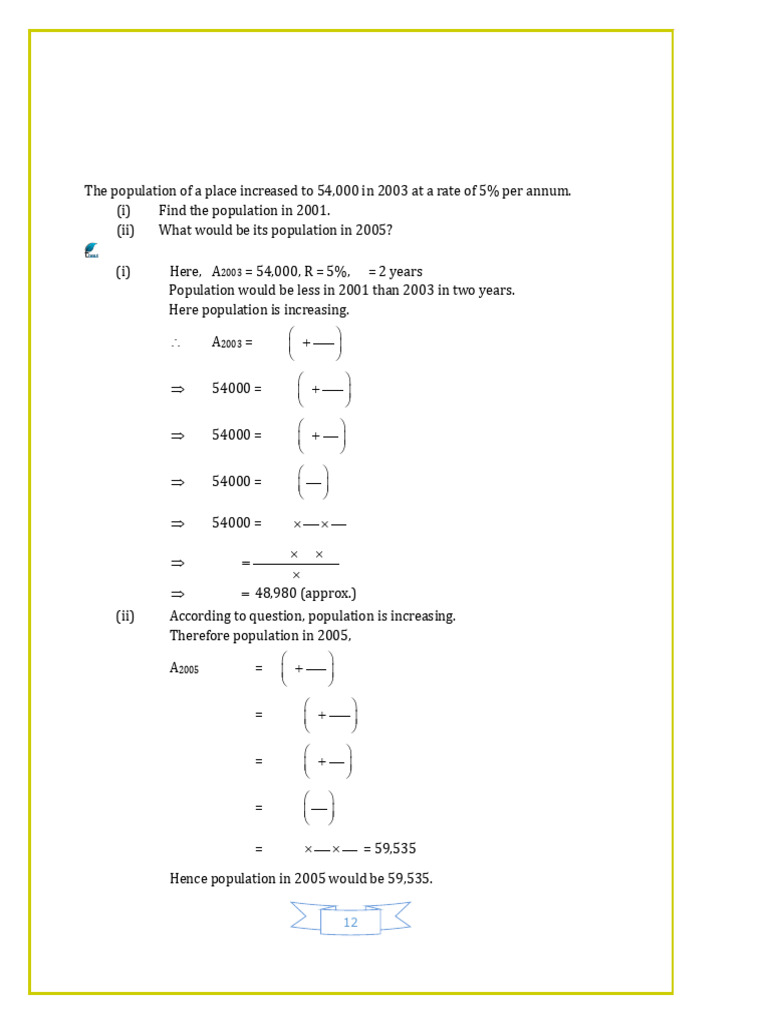 Chapter 7 Comparing Quantity Ex 7.3 | PDF