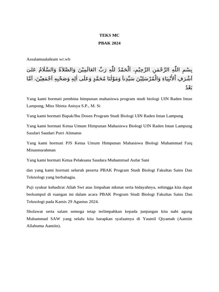 Teks MC | PDF