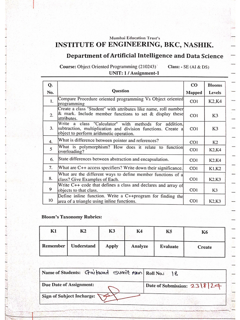 Oops 1 | PDF
