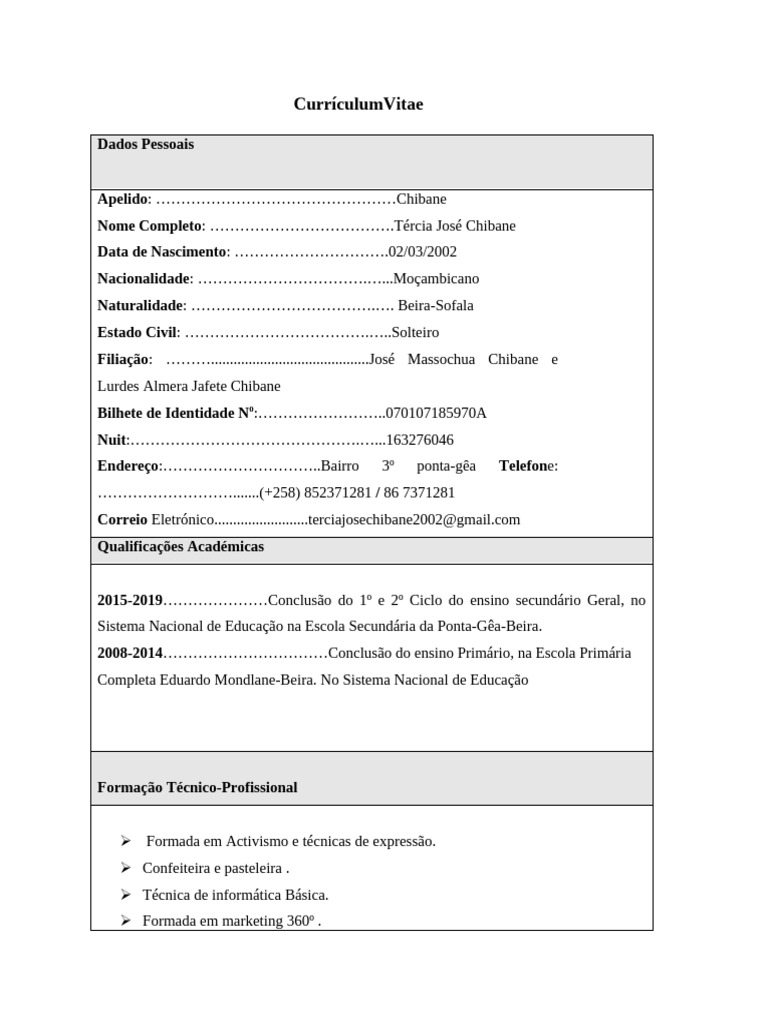 Curriculo Vitae TERCIA | PDF