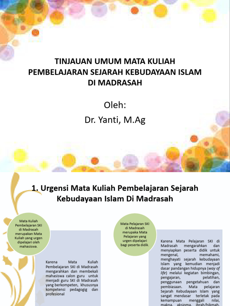 Revisi. Tinjauan Umum Pembelajaran Sejarah Kebudayaan Islam Di Madrasah ...