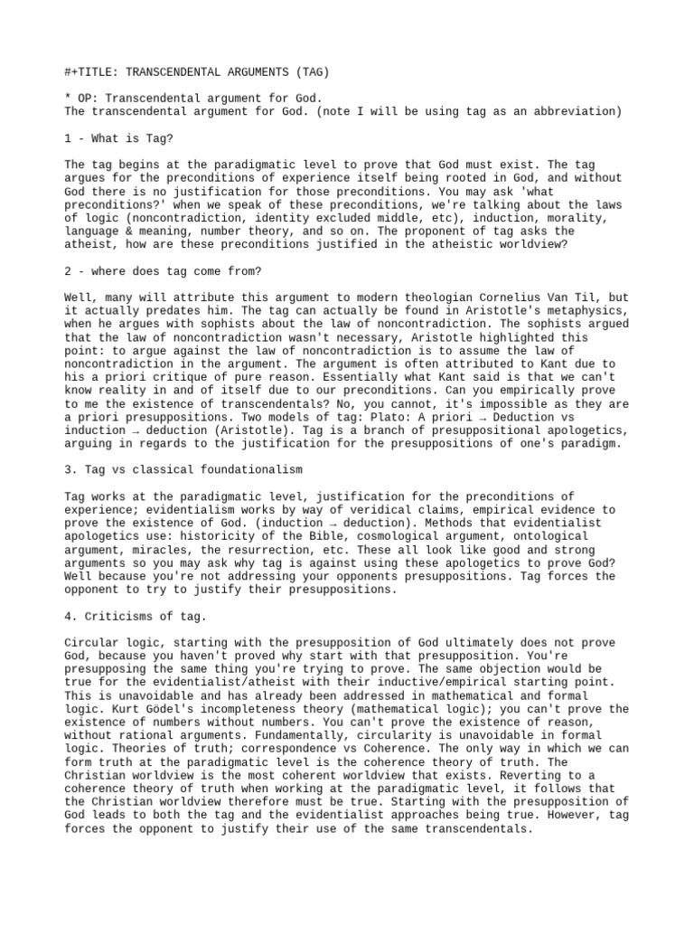 Understanding Transcendental Arguments | PDF | Logic | Philosophy