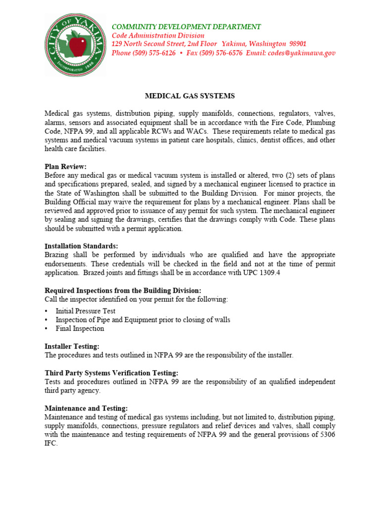 Medical Gas Systems Information - 12 2021 | PDF