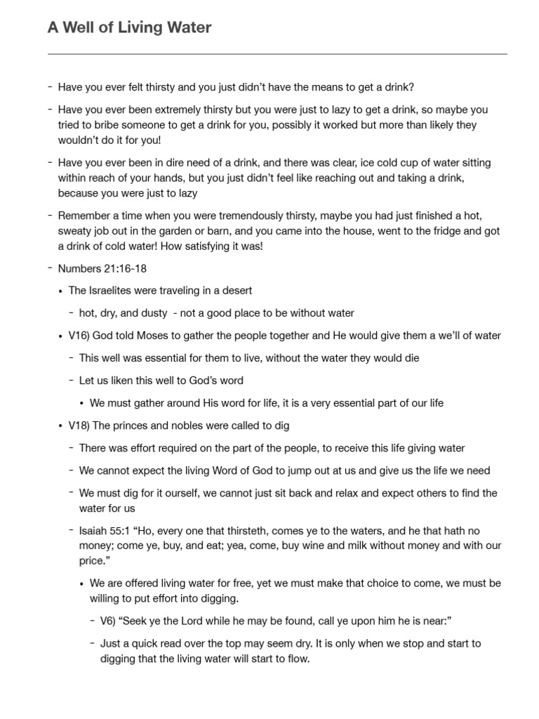 A Well of Living Water PDF | PDF