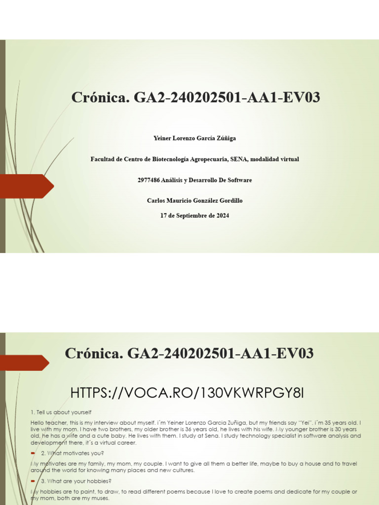 Crónica. GA2-240202501-AA1-EV03 | PDF