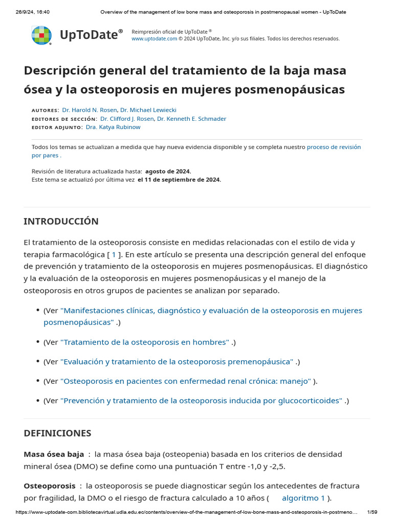 Overview of The Management of Low Bone Mass and Osteoporosis in ...
