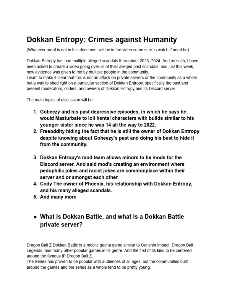 Dokkan Entropy Is Evil | PDF