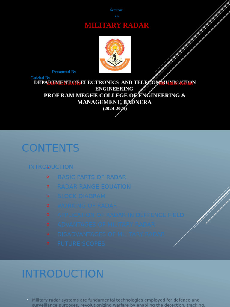 Military Radar | PDF