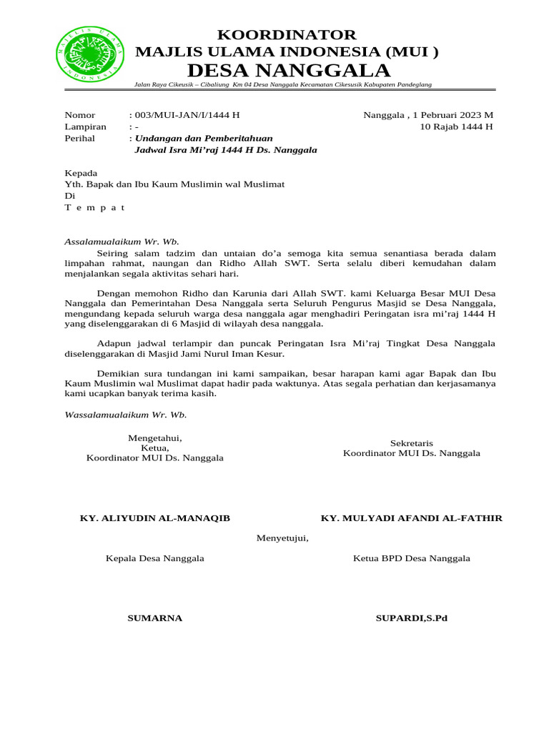 Surat Undangan Mui | PDF