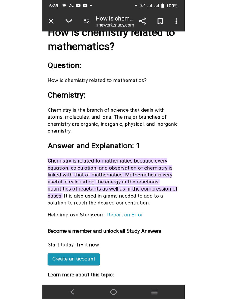 Why Chemistry Required Math | PDF
