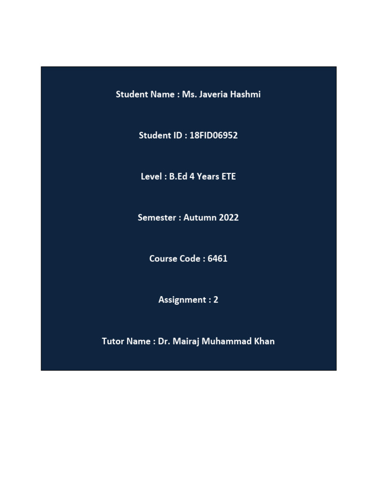 AIOU 6461 As 2 | PDF