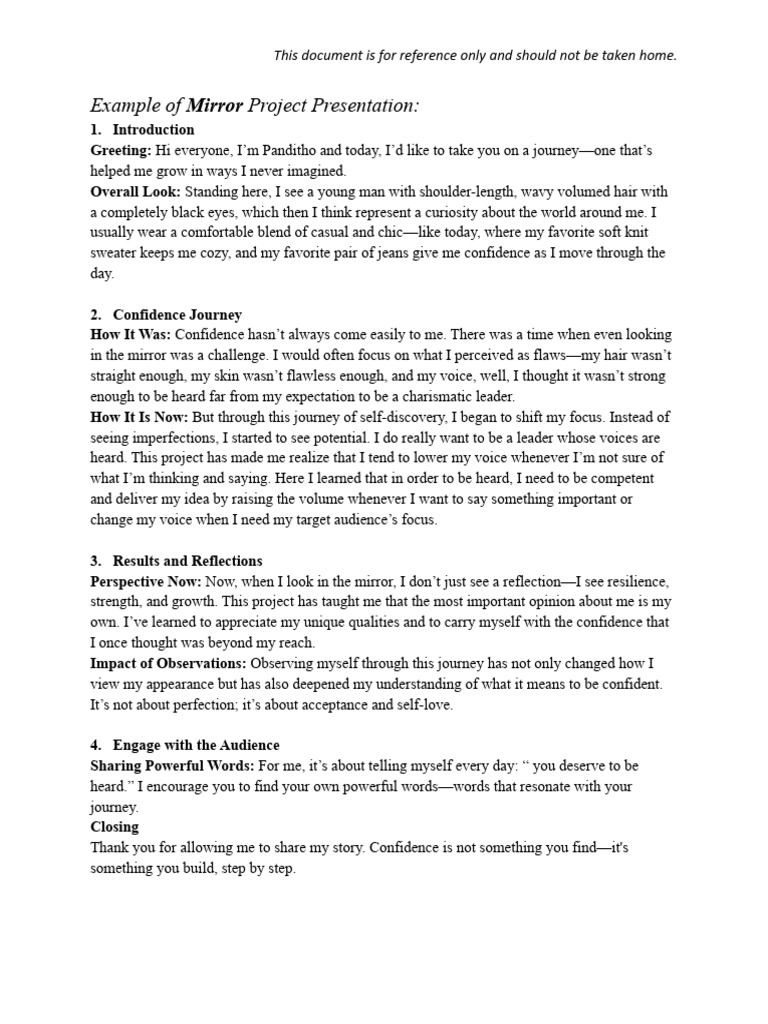 Example of Mirror & 7 Day Presentation | PDF