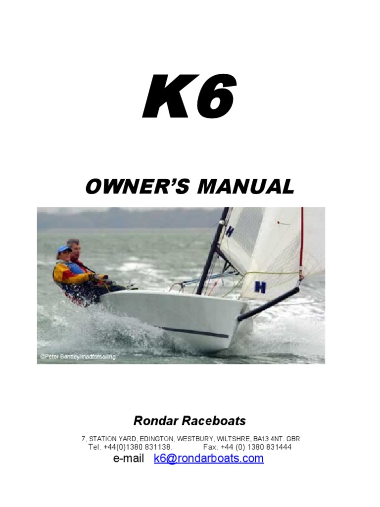 K6 Manual 2010 | PDF | Rigging | Sail