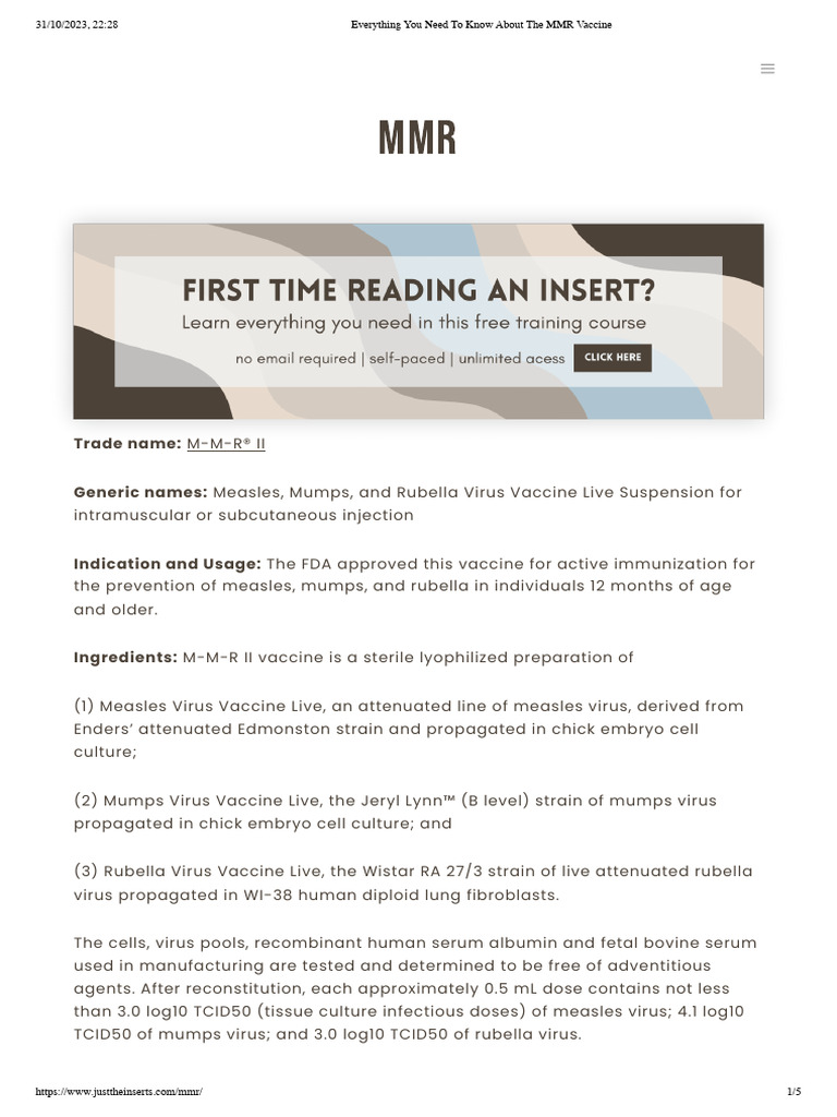 Everything You Need To Know About The MMR Vaccine | PDF | Virology ...