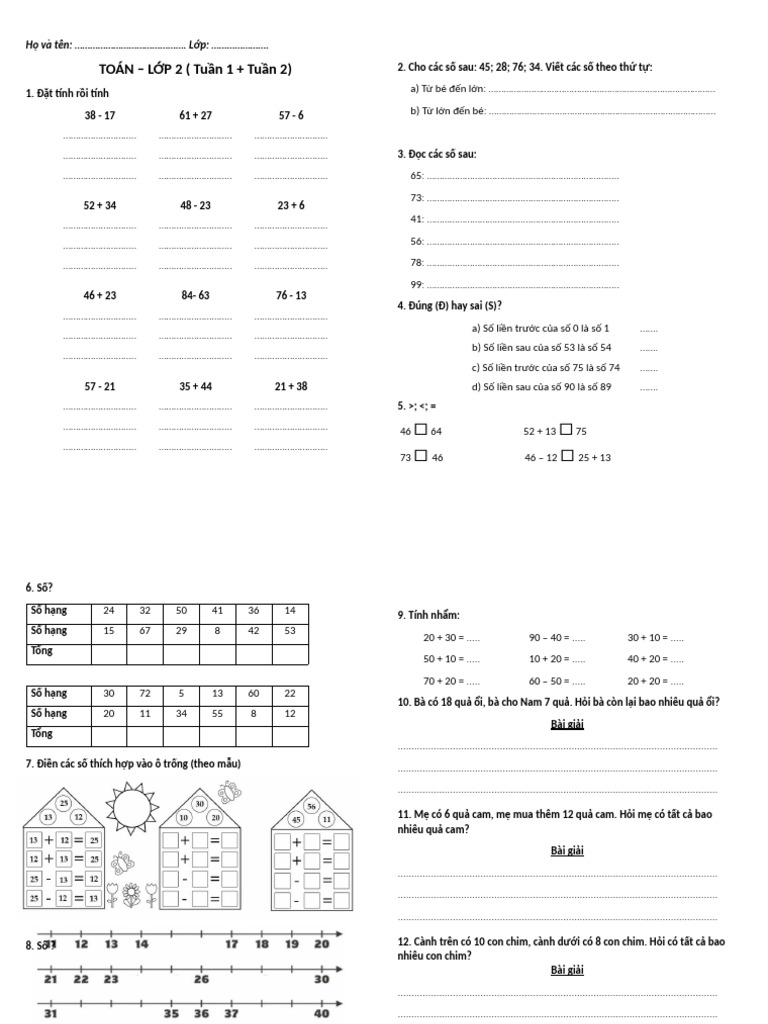Toán 2 (W1+2) | PDF