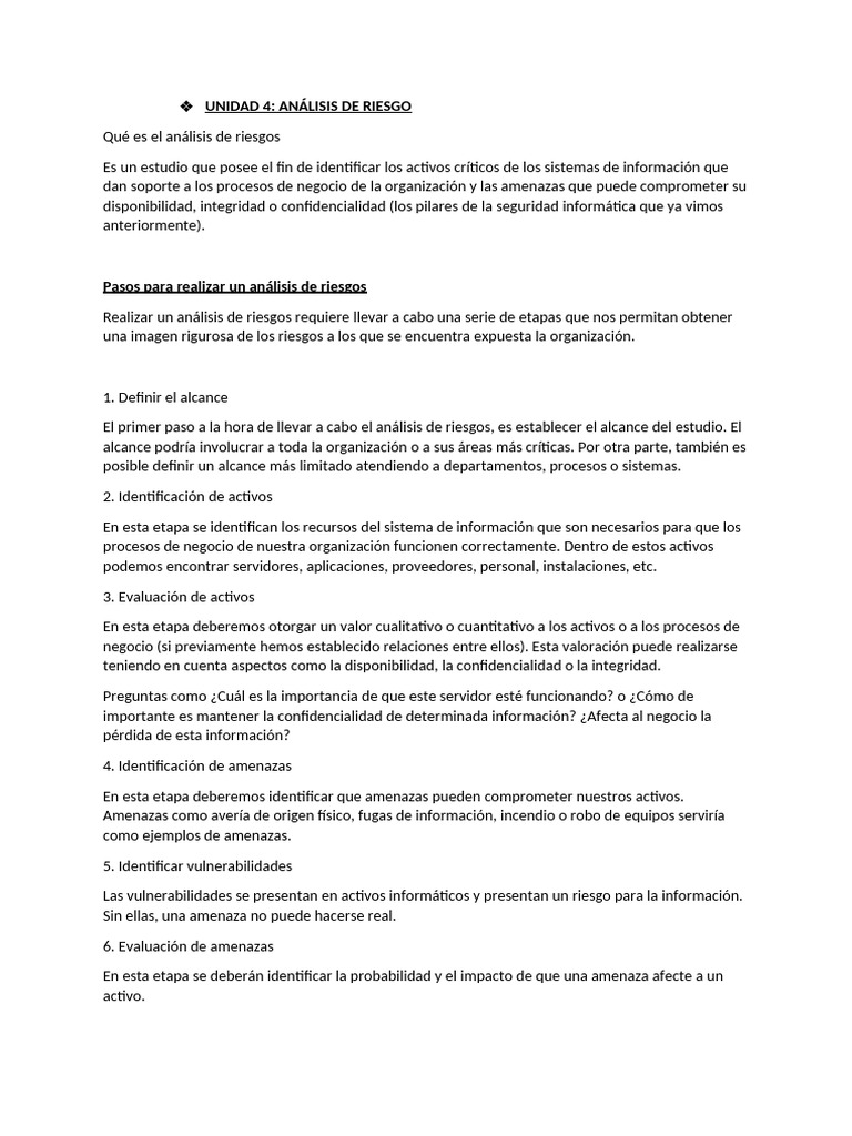 Análisis de Riesgos en Ciberseguridad | PDF | La seguridad informática ...
