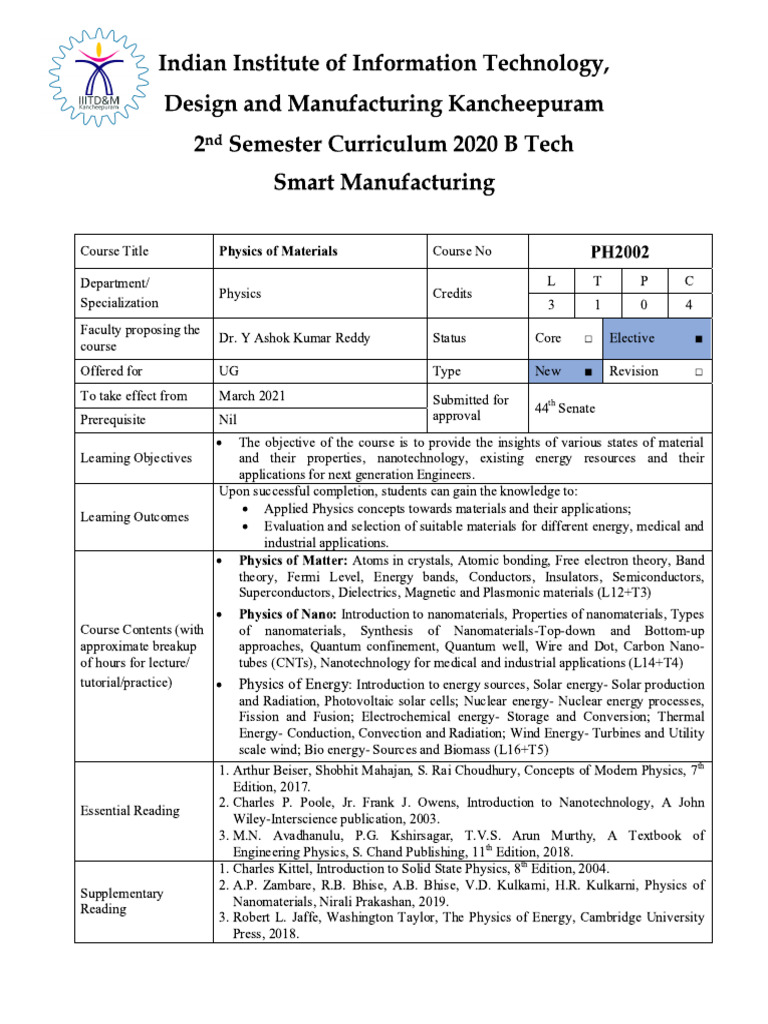 Ph2002 Physics Of Materials Pdf