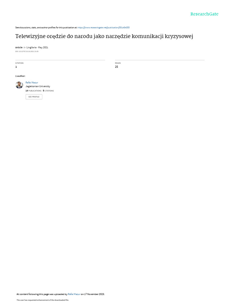 Telewizyjne oredzie do narodu jako narzedzie komun pdf