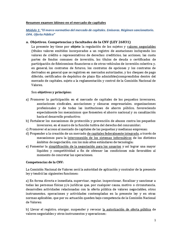 Resumen Examen Id neo En El Mercado De Capitales PDF