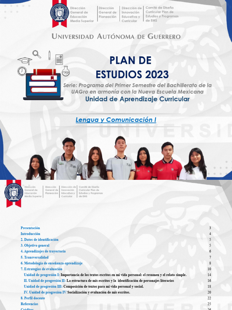 Lengua y Comunicación I: Guía Curricular | PDF | Evaluación | Plan de ...