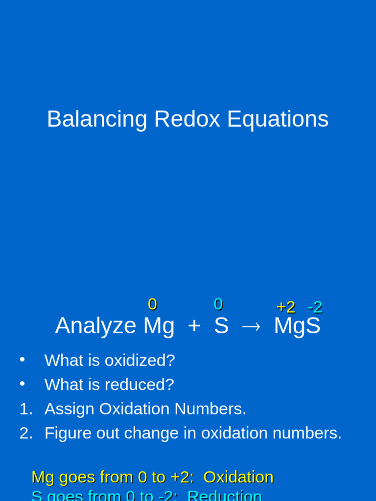 Analyzing Redox Equations | PDF