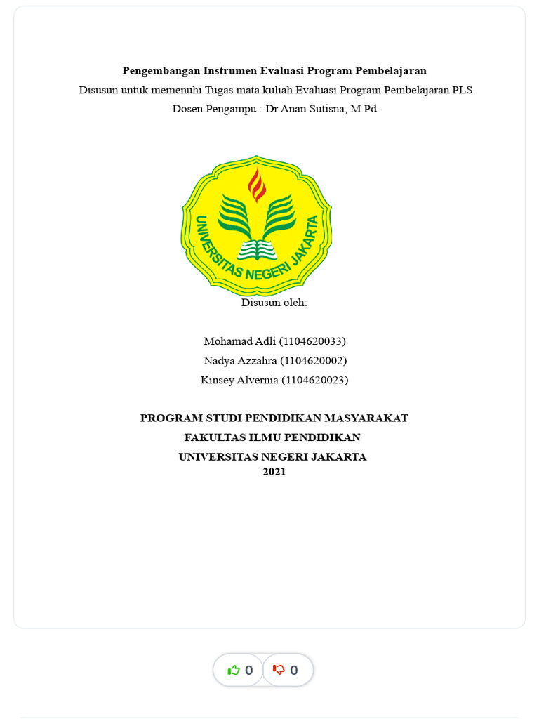 Makalah Kelompok 8 Pengembangan Instrumen Evaluasi Program