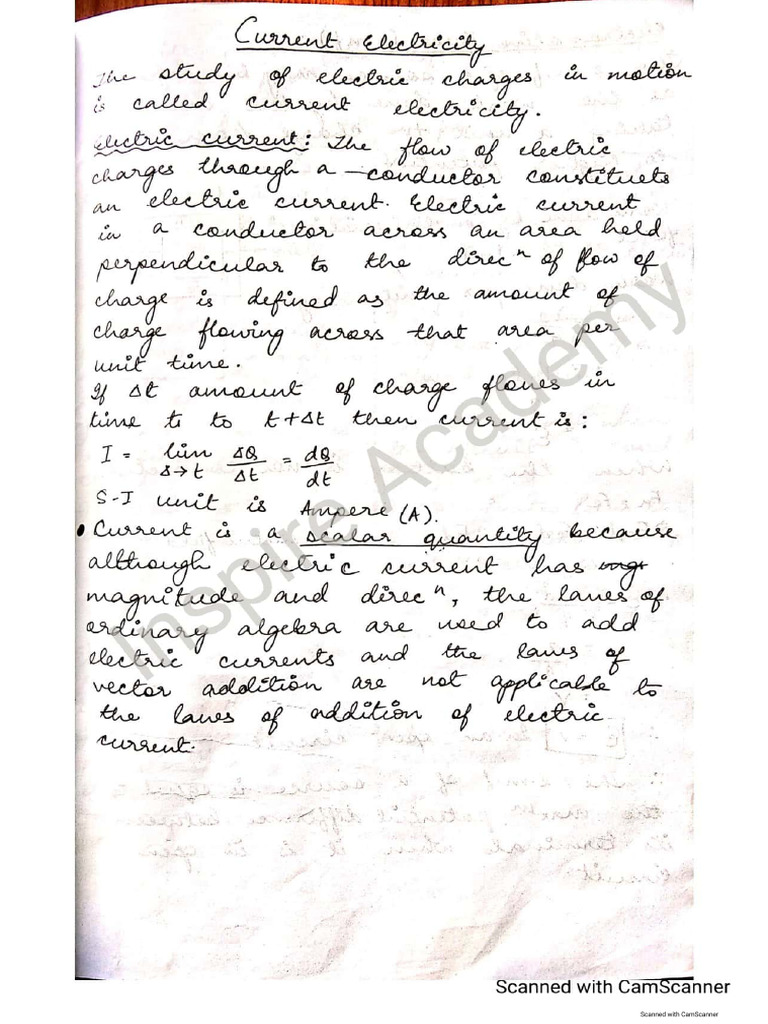 Current Electricity Pdf