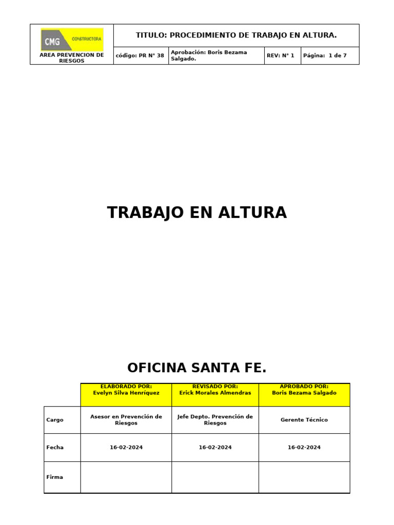 Pts Trabajo en Altura | PDF