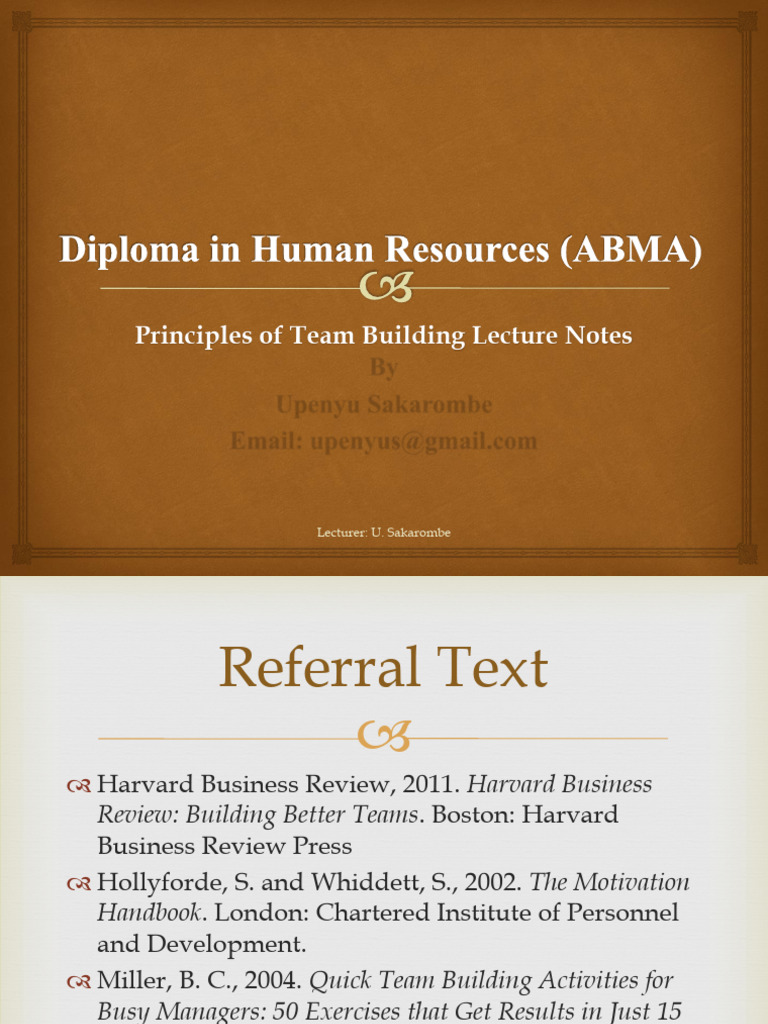 Principles of Team Building | PDF