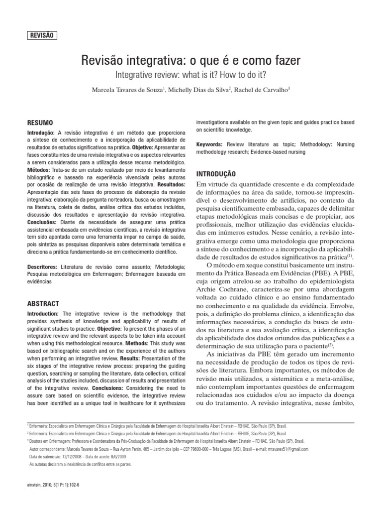 Revisão Integrativa o Que É e Como Fazer | PDF | Metanálise | Teoria