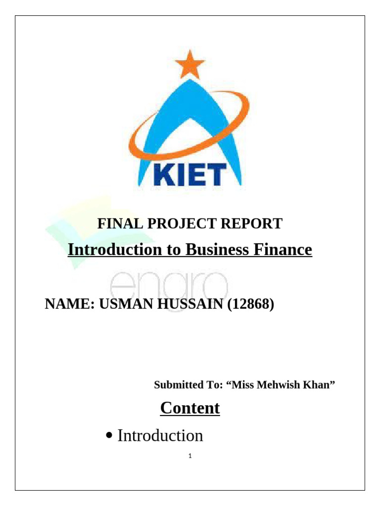 Ibf Final Project Report 12868 | PDF