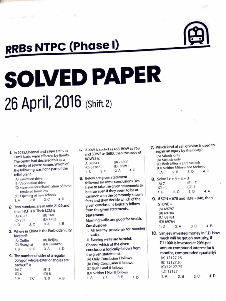 26 April NTPC Shift2 | PDF