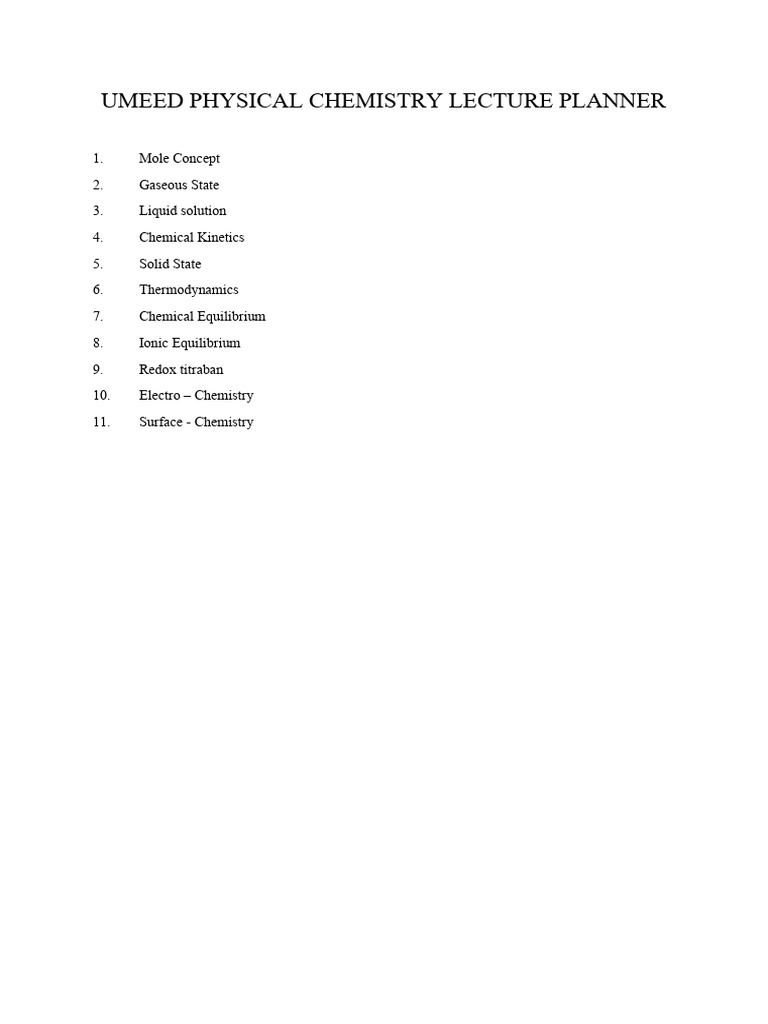 Physical Chemistry Pdf