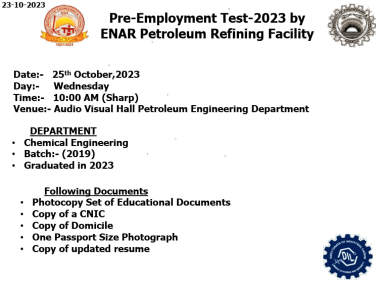 ENAR Petroleum Pre-Employment Test 2023 | PDF | Computers | Technology ...