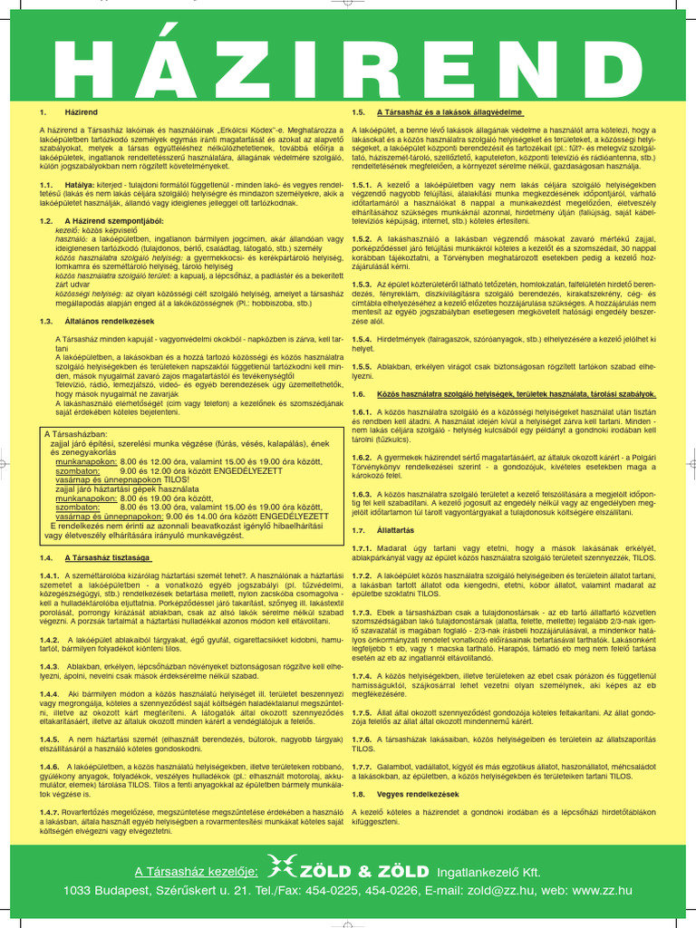 Házirend | PDF