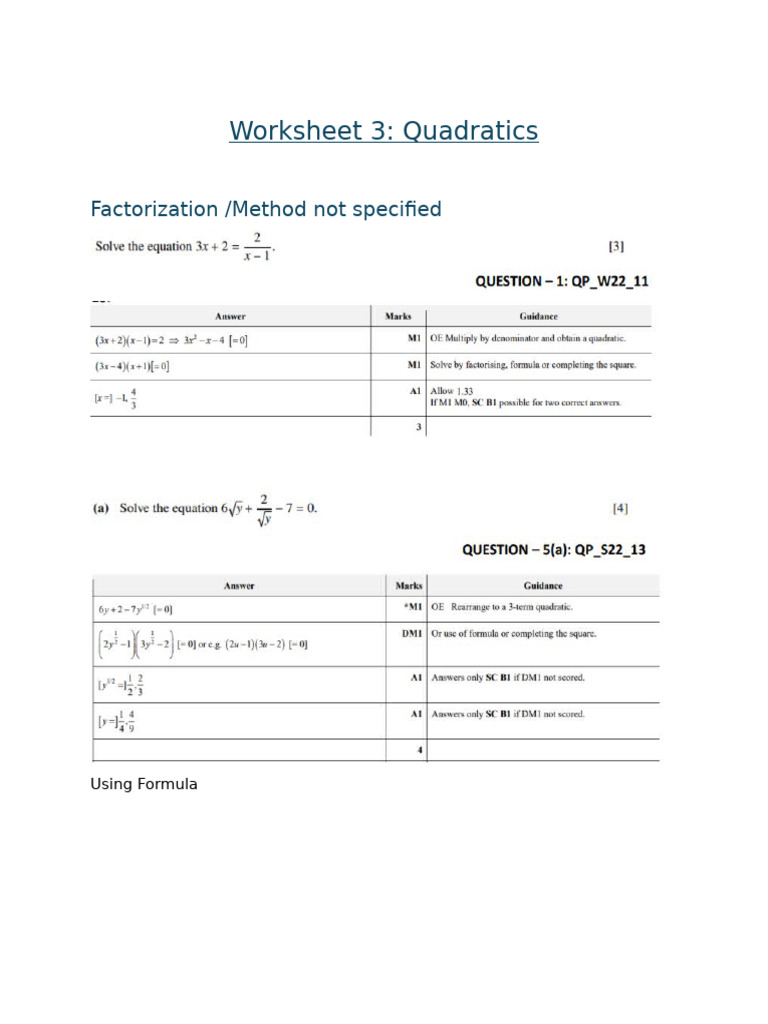 Worksheet 3 Solution | PDF
