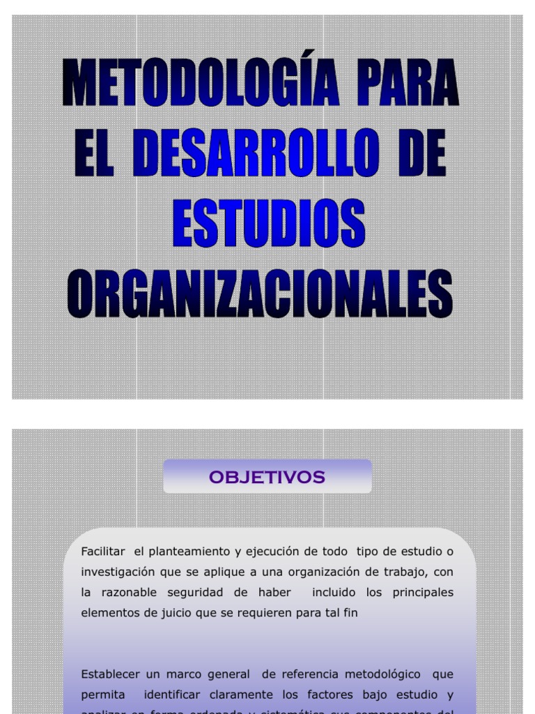 Metodologia para El Desarrollo de Estudios Organizacionales | PDF ...
