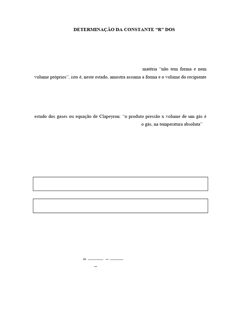 Determinacao Da Constante R | PDF