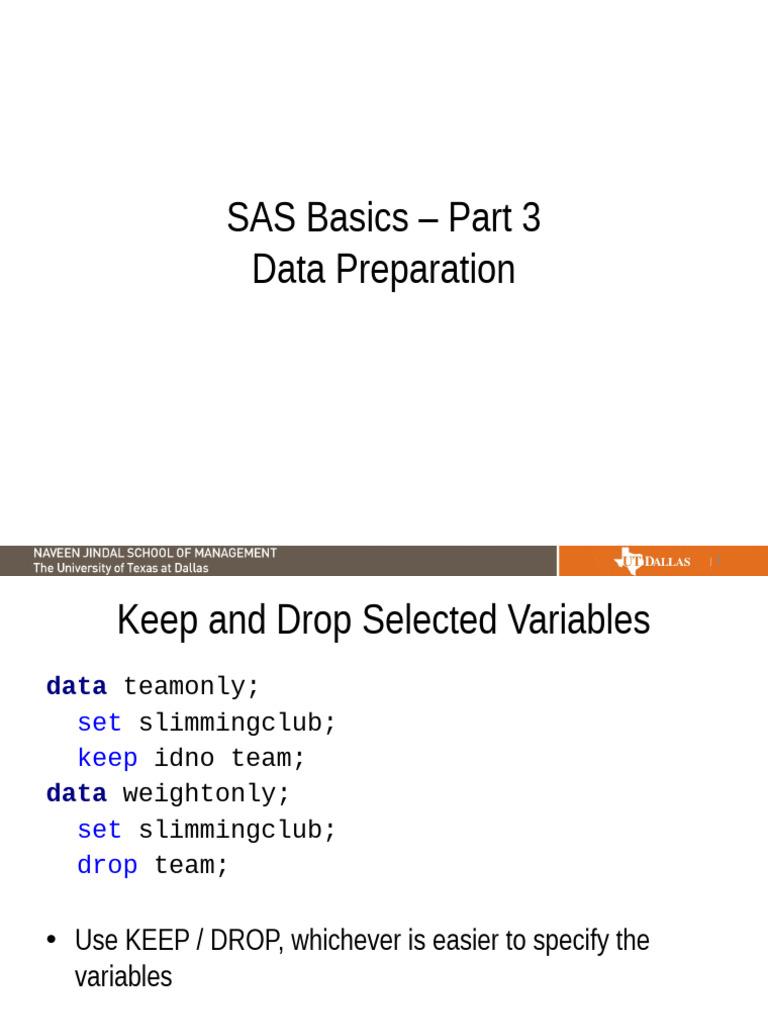 SAS Basics - Part 3 | PDF