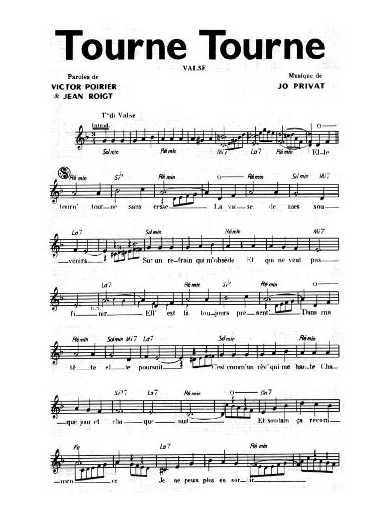 Tourne Tourne (Valse) | PDF