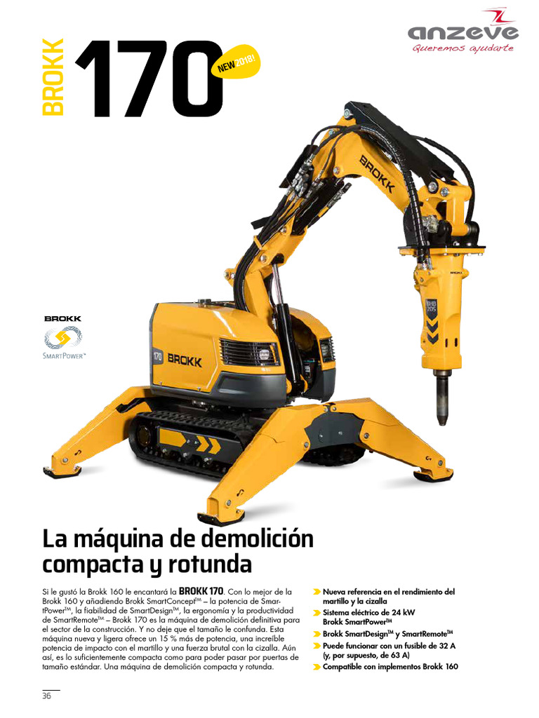 Brokk 170 : Machine de démolition compacte | PDF