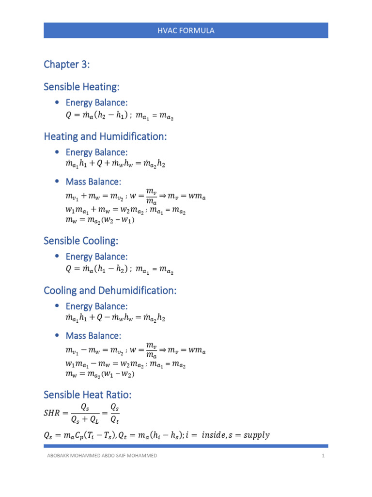 1 Hvac Formula | PDF