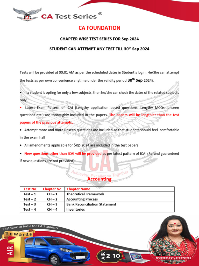CA Foundation Individual Chapter Wise Unscheduled Sep 2024 1716875297 | PDF