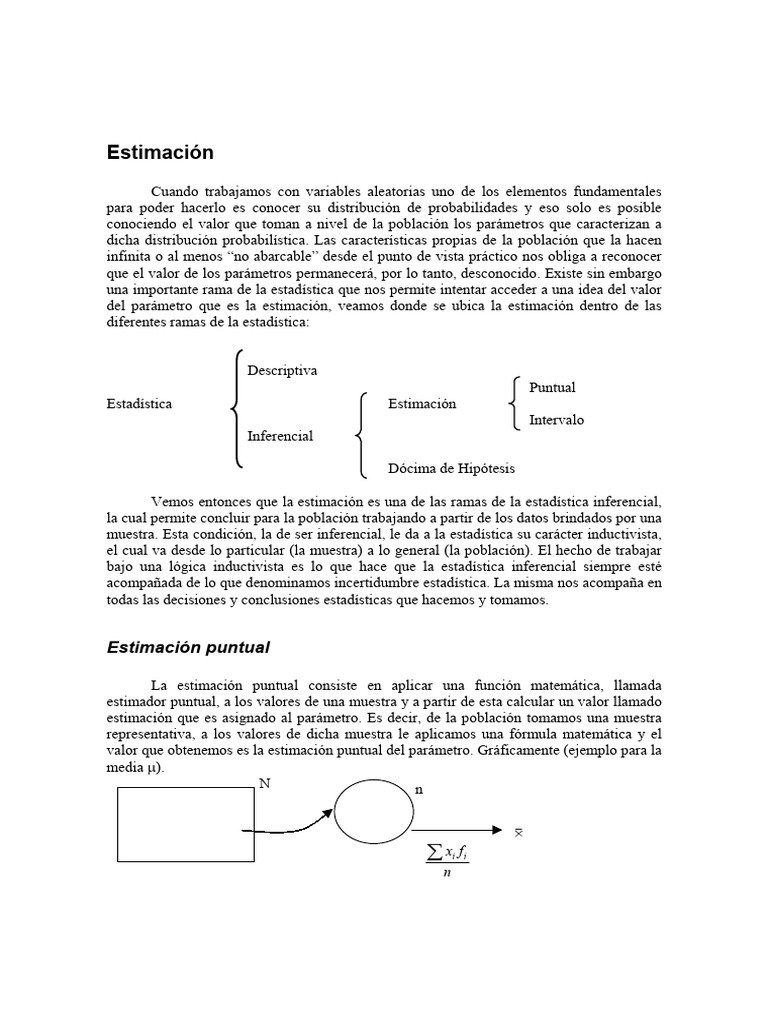 Estimación y Confianza en Estadística | PDF | Estimador | Teoría de la ...