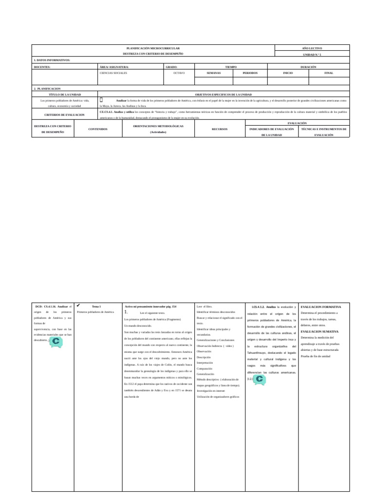 Pud 8vo Unidad 5 Estudios Sociales | PDF