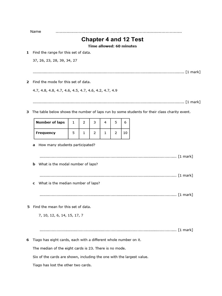 Chapter 4 and 12 Test | PDF