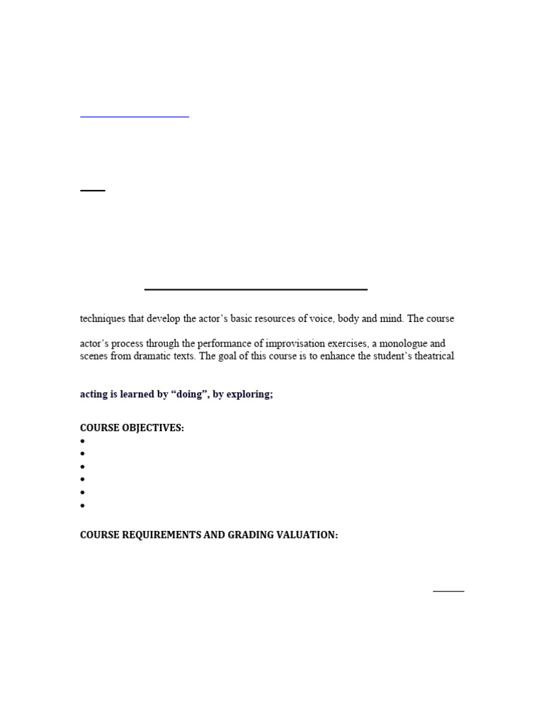 THE 131 Fall 2021 Syllabus | PDF